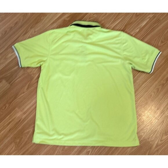 Callaway Polo Mens XL Lime Yellow Green Shirt Short Sleeve Golf Top Black Trim - Picture 2 of 9